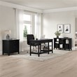 Pemberly Row 60W L Shaped Computer Desk w/ Storage & Organizer in Classic Black
