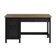 Pemberly Row 54W Computer Desk with Drawers in Vintage Black and Reclaimed Pine