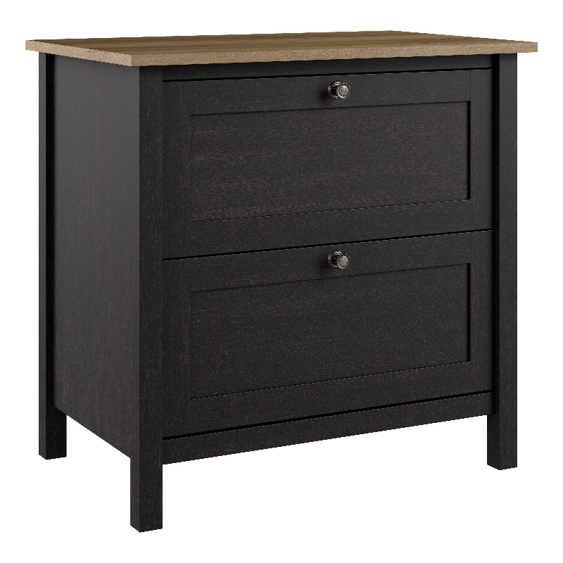 Pemberly Row 2 Drawer Lateral File Cabinet in Vintage Black and Reclaimed Pine