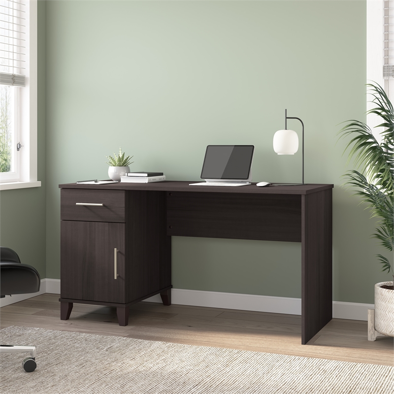Pemberly Row 54W Office Desk with Drawers in Storm Gray - Engineered Wood