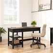 Pemberly Row 54W Computer Desk with Shelves in Vintage Black and Reclaimed Pine