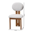 Pemberly Row Gray Boucle Fabric and Brown Wood 2-Piece Dining Chair Set