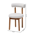 Pemberly Row Gray Boucle Fabric and Brown Wood 2-Piece Dining Chair Set