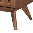 Pemberly Row Walnut Brown Wood and Rattan Full Size 3-Piece Bedroom Set