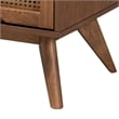Pemberly Row Walnut Brown Wood and Rattan Queen Size 3-Piece Bedroom Set