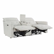 Pemberly Row Power Double Reclining Loveseat with Center Console in White