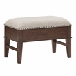Pemberly Row Wood & Fabric Cocktail Table with 2 Storage Ottomans in Brown