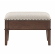 Pemberly Row Wood & Fabric Cocktail Table with 2 Storage Ottomans in Brown