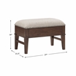 Pemberly Row Wood & Fabric Cocktail Table with 2 Storage Ottomans in Brown