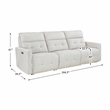 Pemberly Row Fabric Power Double Reclining Sofa with Power Headrests in White