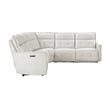 Pemberly Row 5-Piece Fabric Modular Power Reclining Sectional in White