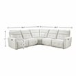 Pemberly Row 5-Piece Fabric Modular Power Reclining Sectional in White