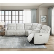 Pemberly Row 6-Piece Fabric Modular Power Reclining Sectional in White