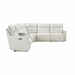 Pemberly Row 6-Piece Fabric Modular Power Reclining Sectional in White