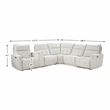 Pemberly Row 6-Piece Fabric Modular Power Reclining Sectional in White