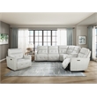 Pemberly Row 6-Piece Fabric Modular Power Reclining Sectional in White