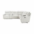 Pemberly Row 7-Piece Fabric Modular Power Reclining Sectional in White