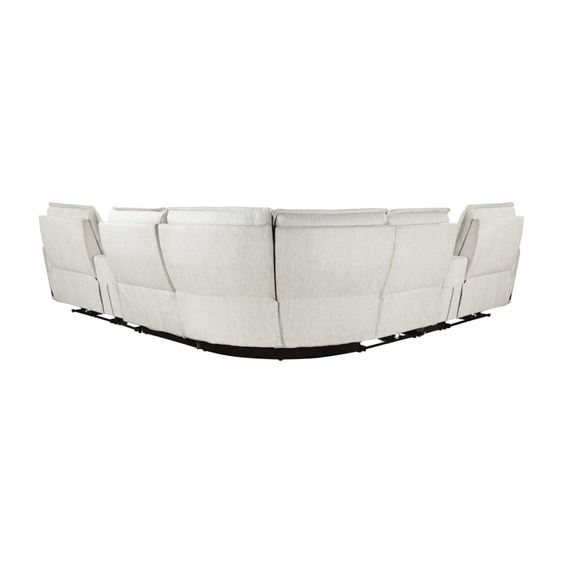 Pemberly Row 7-Piece Fabric Modular Power Reclining Sectional in White