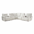 Pemberly Row 7-Piece Fabric Modular Power Reclining Sectional in White