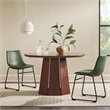 Pemberley Row Solid Pine Brown Dining Table Round Space-Saving 47.5