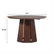 Pemberley Row Solid Pine Brown Dining Table Round Space-Saving 47.5