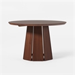 Pemberley Row Solid Pine Brown Dining Table Round Space-Saving 47.5