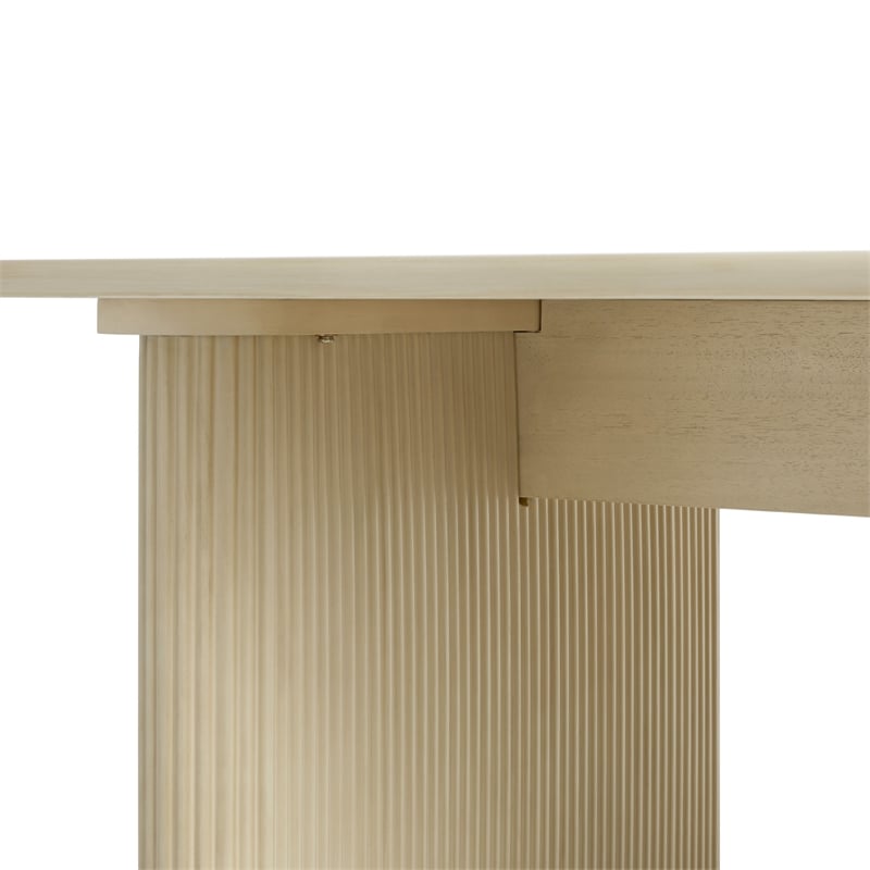 Pemberly Row Vertical Reeded Wood Plinth-Base Dining Table - 68 Inch - Birch