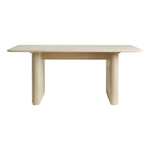 Pemberly Row Vertical Reeded Wood Plinth-Base Dining Table - 68 Inch - Birch