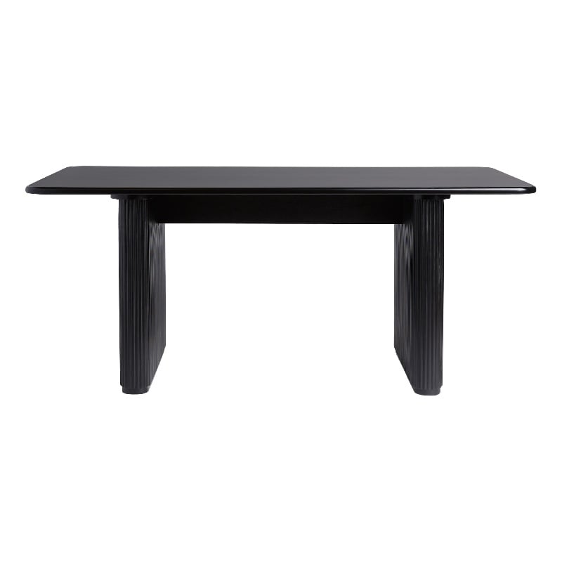 Pemberly Row Vertical Reeded Wood Plinth-Base Dining Table - 68 Inch - Black
