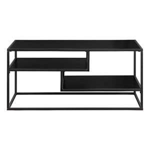Pemberly Row Floating Wood Shelf TV Stand for TVs up to 43&quot - Solid Black