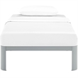 Pemberly Row Modern Platform Metal Twin Bed Frame in Gray Finish
