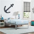 Pemberly Row Modern Platform Metal Twin Bed Frame in Gray Finish