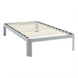 Pemberly Row Modern Platform Metal Twin Bed Frame in Gray Finish