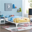 Pemberly Row Modern Platform Metal Twin Bed Frame in White Finish