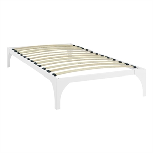 Pemberly Row Modern Platform Metal Twin Bed Frame in White Finish