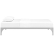 Pemberly Row Modern Platform Metal Twin Bed Frame in Silver Finish