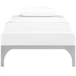 Pemberly Row Modern Platform Metal Twin Bed Frame in Silver Finish