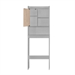 Pemberly Row Modern Over the Toilet Storage Cabinet in Light Gray & Oak