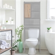 Pemberly Row Modern Over the Toilet Storage Cabinet in Light Gray & Oak
