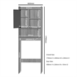 Pemberly Row Modern Over the Toilet Storage Cabinet in Light Gray & Oak