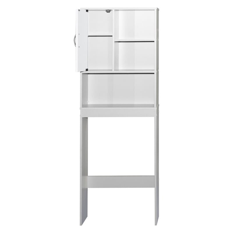 Pemberly Row Modern Over the Toilet Storage Organizer in White
