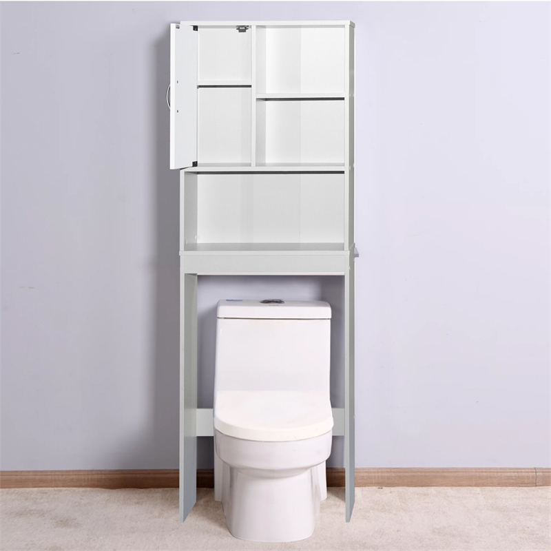 Pemberly Row Modern Over the Toilet Storage Organizer in White