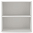 Pemberly Row Modern Stackable Wood 2-Shelf Bookcase in White
