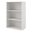 Pemberly Row Modern Stackable Wood 3-Shelf Bookcase in White