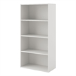 Pemberly Row Modern Stackable Wood 4-Shelf Bookcase in White