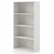 Pemberly Row Modern Stackable Wood 4-Shelf Bookcase in White