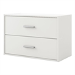 Pemberly Row Modern Stackable Wood 2-Drawer Bookcase in White