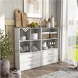 Pemberly Row Modern Stackable Wood 2-Drawer Bookcase in White