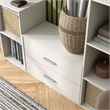 Pemberly Row Modern Stackable Wood 2-Drawer Bookcase in White