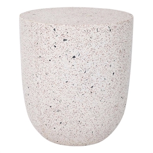 Pemberly Row Modern Terrazzo Side Table in White / Gray Finish